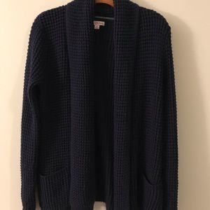 Navy cowl cardigan